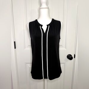 NWT Calvin Klein Black and White Sleeveless Blouse